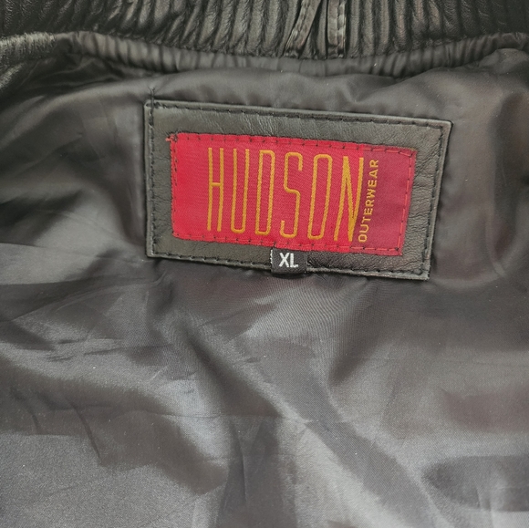 Hudson men's outwear black leather multiple zipper vest - Picture 5 of 8
